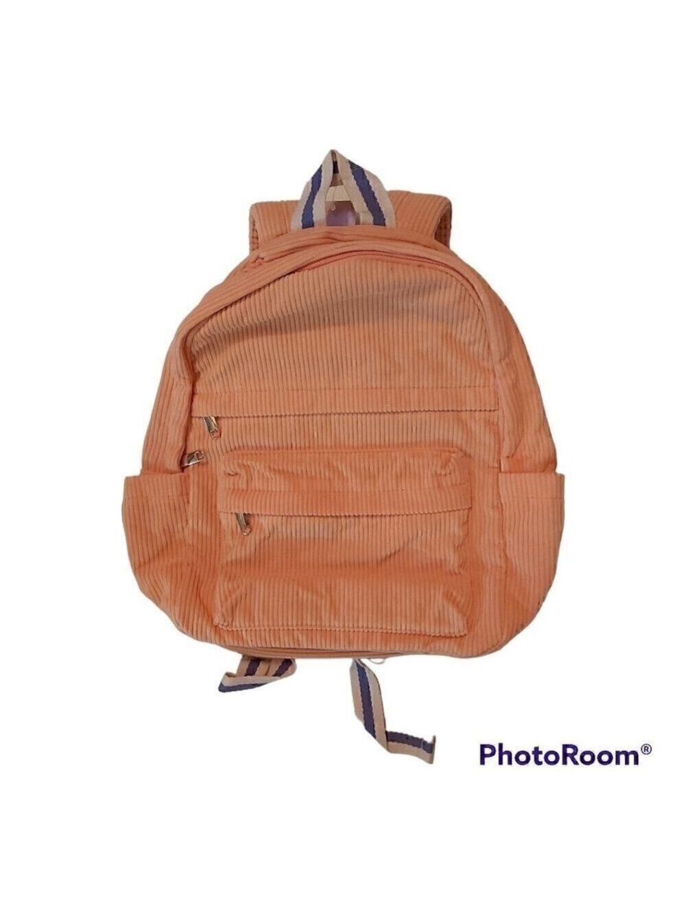 NWT Wild Fable Peach Corduroy Backpack With Beverage Pockets And 2 Small Pockets